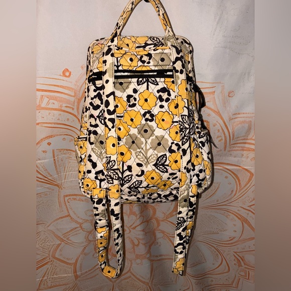 Vera Bradley Floral & Leopard Quilted Backpack - Yellow and Black - Picture 3 of 11